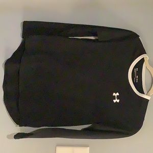 Girls Under Armour athletic black top with cut-outs on back, YMD